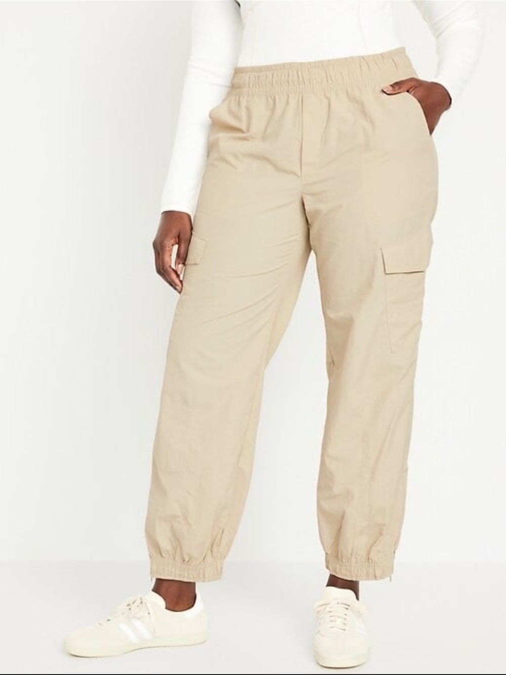 High Rise Quick Dry Zippered Ankle Joggers